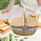 thumbnail image 1 of Cesta de picnic de mimbre con tapa, estilo rústico, hecha a mano, versátil, organizador y decoración para cumpleaños y juguetes infantiles., 1 of 8