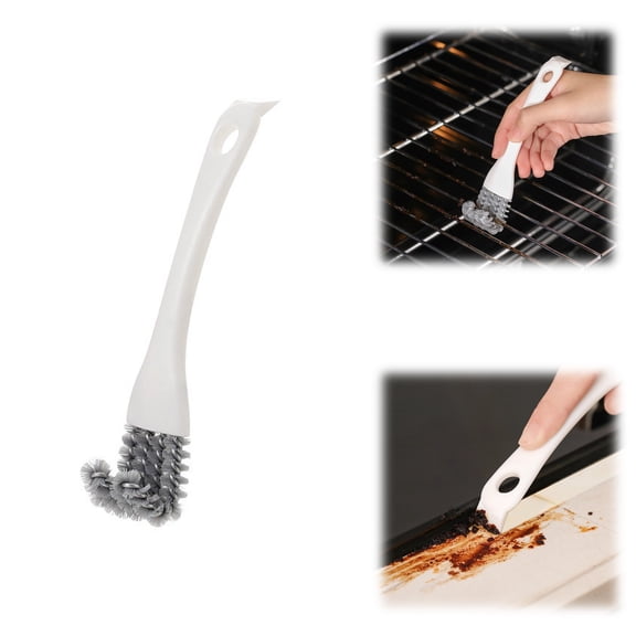 Heavy-Duty Oven Rack Cleaner Brush with Integrated Scraper, Stiff Bristles for Charred Food & Grease, Ideal for BBQ Grills, Stove Grates & Kitchen Racks