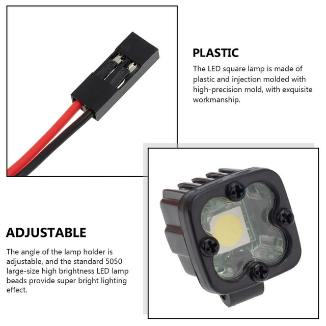 Plastic Bumper Lamp Spotlight Lightweight Searchlight LED Light with Bracket 1/10 Trx-4 SCX10 90046 Climbing Truck Replacement One for Two