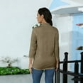 thumbnail image 4 of Lumtrix 3/4 Sleeve Tops For Women Loose Fit Mock Neck Cute Shirts Casual Layering Basic Tees Loose Fit Pullover Blouse Khaki S, 4 of 7