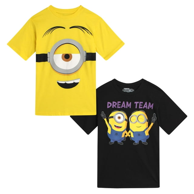 Pack de 2 camisas Minions Kevin Stuart Bob Boys de manga corta