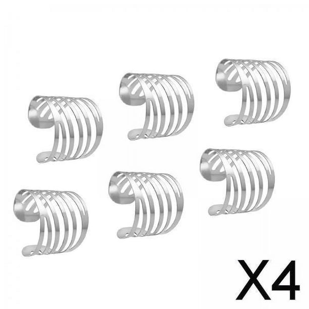 2x6x Servilletero para servilletas Servilleteros de tela hueca de metal Anillos para servilletas Juego de vajilla para eventos Aniversario Festival Hotel Fiesta Favor 4 piezas