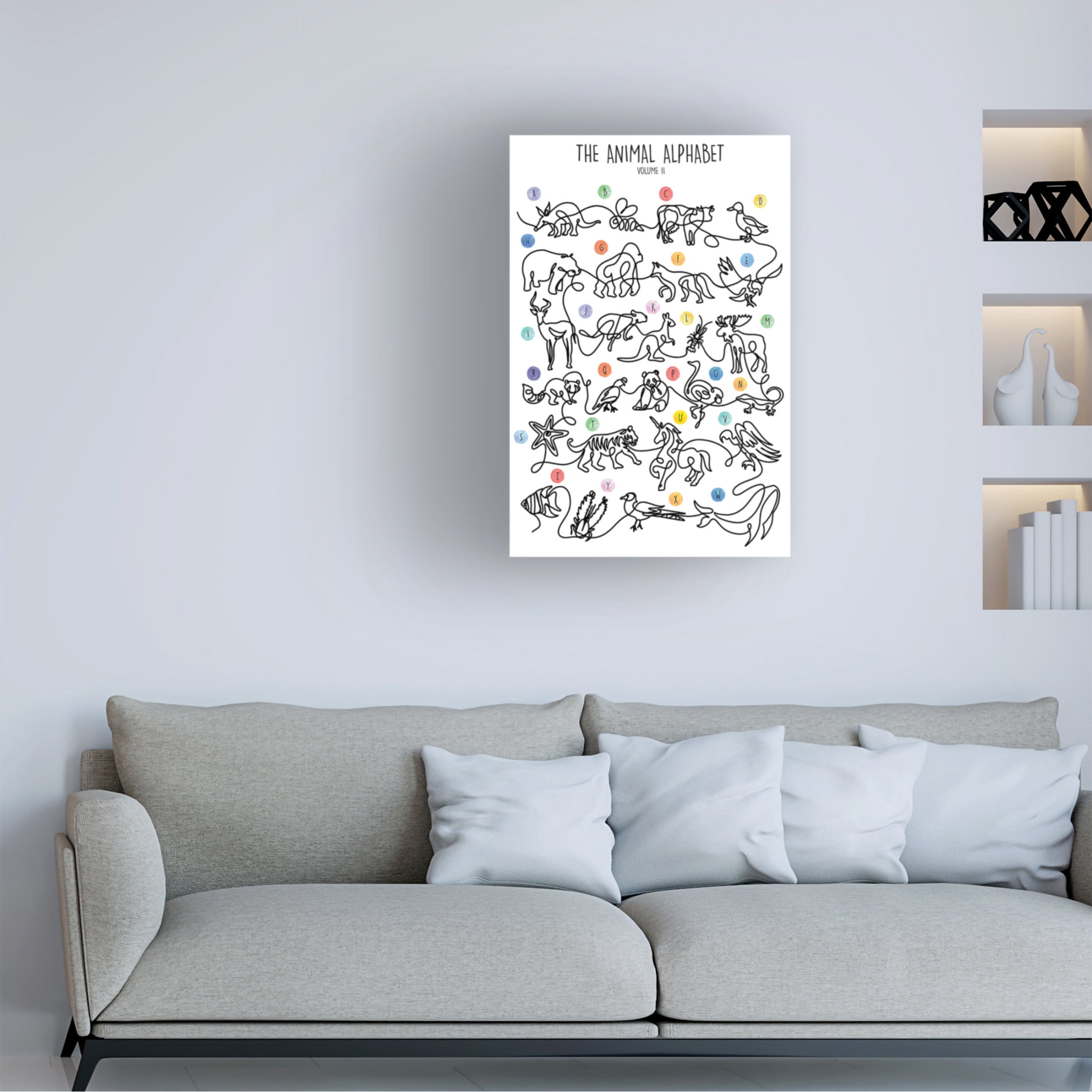 Trademark Fine Art Hanna Lee Tidd The Animal Alphabet Volume 2 Canvas Wall Art