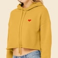thumbnail image 5 of Dalix Pixel Heart Embroidered Fleece Cropped Hoodie Cold Fall Winter Women in Heather Mustard L Large, 5 of 5