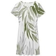thumbnail image 3 of Sage Green Botanical Dress Summer Street Style Dresses Female Short Sleeve Printed Sundress, 3 of 7