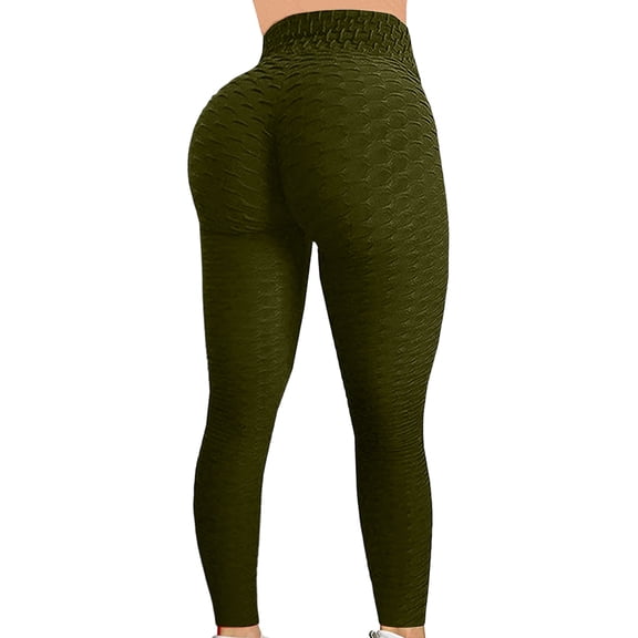 Womens High Waisted Yoga Pants Tummy Control Scrunched Booty Leggings Workout Running Butt Lift Textured Tights for Fitness Cycling Hiking Yoga