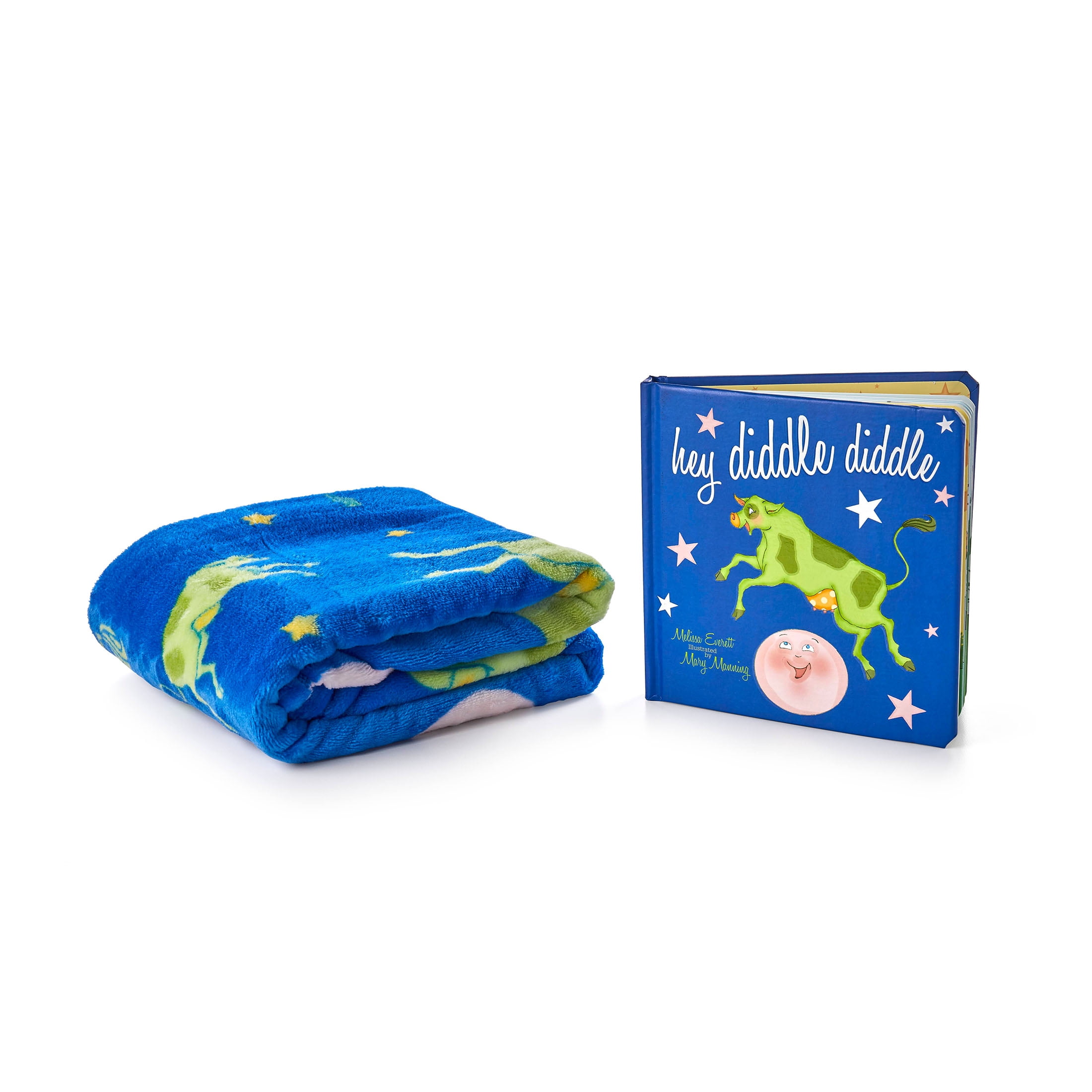 Binks & Books Hey Diddle Diddle Infant Story Book and Baby Blanket, Blue Unisex