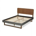 Ayla Mid-Century Modern Dark Fabric Upholstered Finished Wood Platform Bed main image 1