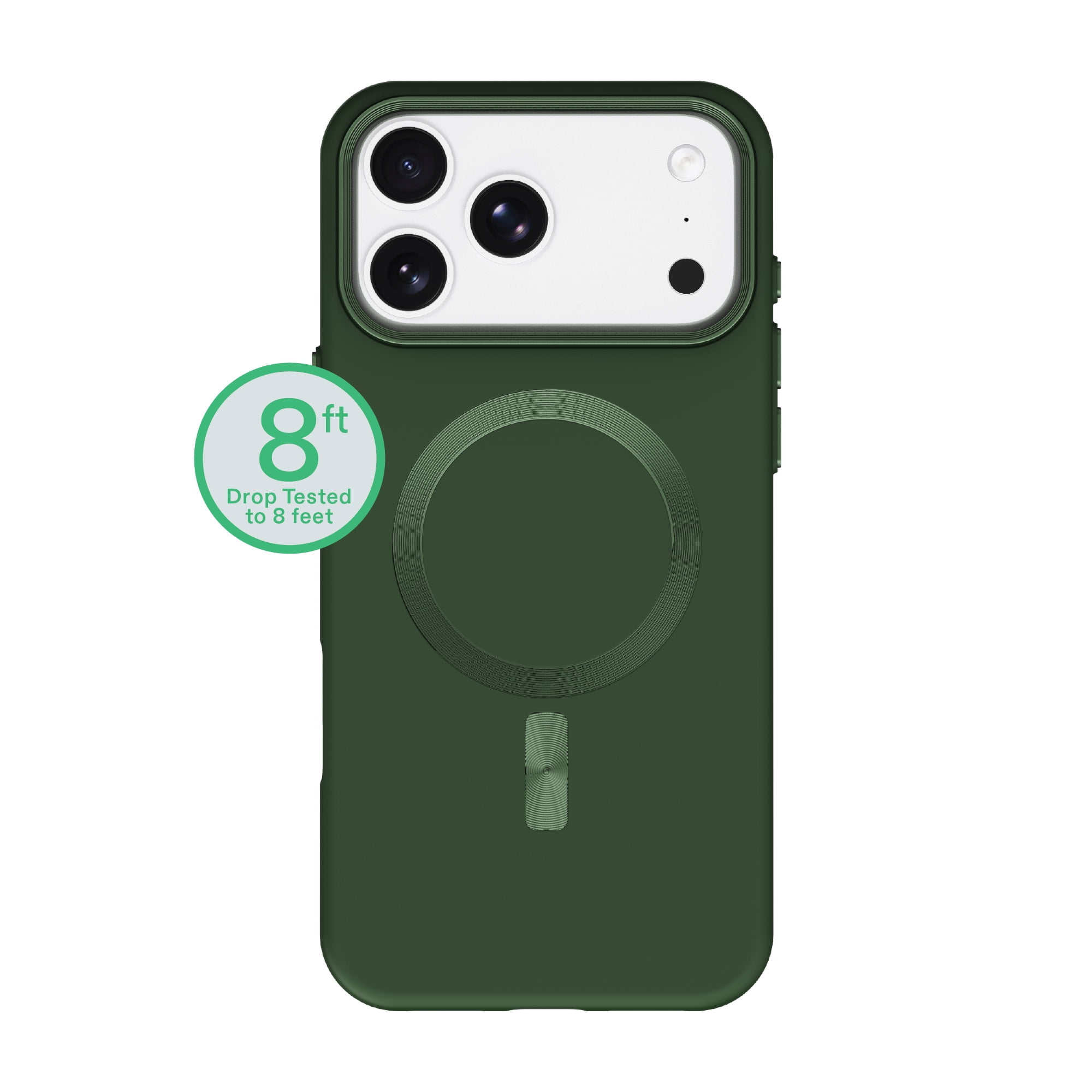 onn Soft Touch Phone Case for iPhone 18 Pro Max / 17 Pro Max, MagSafe Compatible - Forest Green