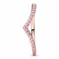 thumbnail image 2 of Pandora Sparkling Wishbone Ring - Stackable Rose Gold Ring for Women - 14k Rose Gold-Plated Shine with Pink Cubic Zirconia - Size 4.5, With Gift Box, 2 of 5