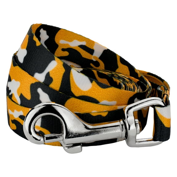 Country Brook Petz® 1/2 inch Black and Gold Camo Dog Leash Limited Edition - 6 Foot