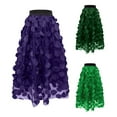 thumbnail image 7 of WTXUE Skirts for Women, Retro A-Line Skirt Half Length Skirt Women's3 D Polka Dotted Yarn Skirt High Waist, Green2 S, 7 of 7