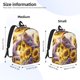 thumbnail image 2 of Disketp Daisy Sunflower Lazy Cat print Canvas Backpack Lightweight Travel Daypack Student Rucksack Laptop Backpack-, 2 of 5