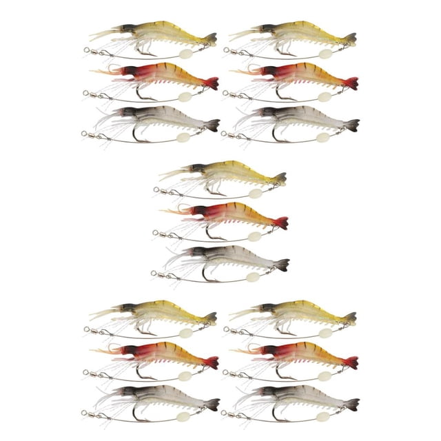 Guardoinrt Soft Lures Shrimp Bait Set Kit Fishing Lures Baits Tackle Set Random Color color random 3pcs 5Set