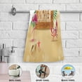 thumbnail image 4 of Landscape Beach Summer Kitchen Hand Towels 2 PCS, Flamingo Watermelon Fingertip Bath Towels Ultra Soft and Highly Absorbent, Decorative Face Towels Dish Washcloths, 28.3"x14.4", 4 of 4