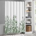 thumbnail image 3 of Flowers Fabric Shower Curtain Floral Plant Green Washable Shower Curtains for Bathroom, Waterproof Bath Curtain with Hooks Home Decor 72x72in, 3 of 8