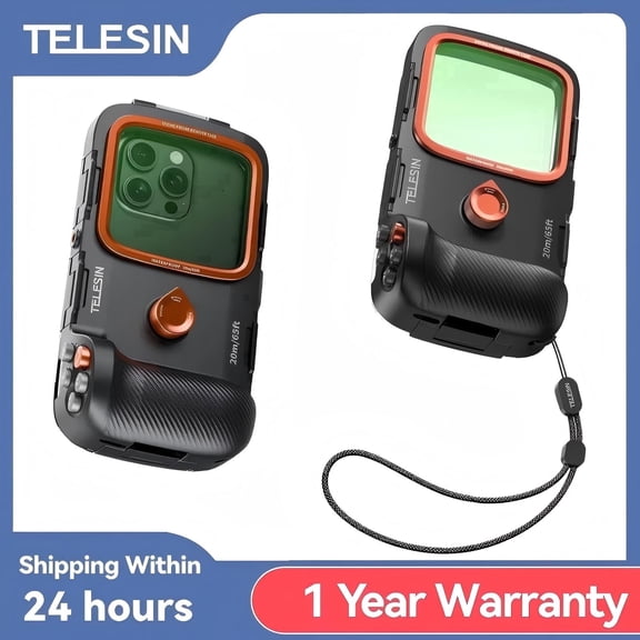 TELESIN Underwater Snorkeling Diving Phone Waterproof Case Shoot Hand Grip Phone Holder Universal