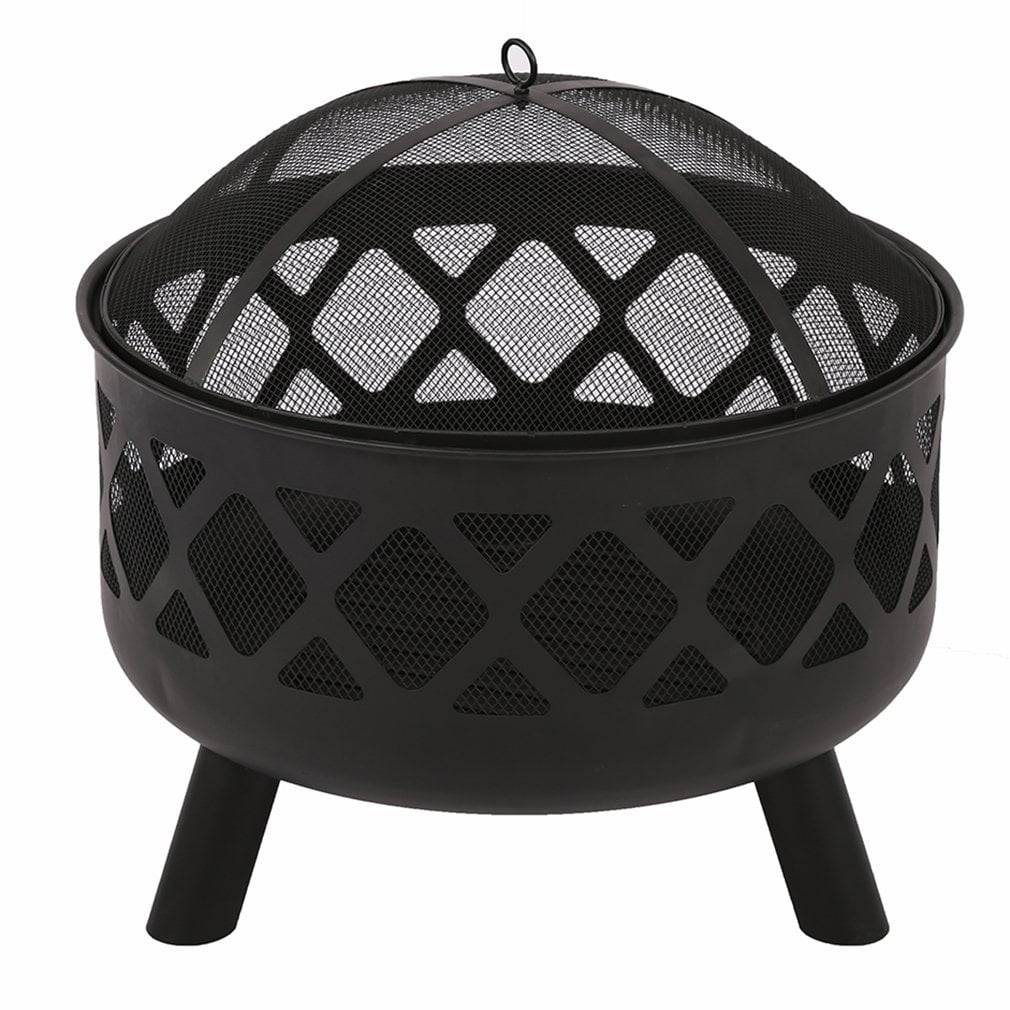 25" Firepit Portable Outdoor Firepit Wood Fireplace Heater Patio Deck Yard by