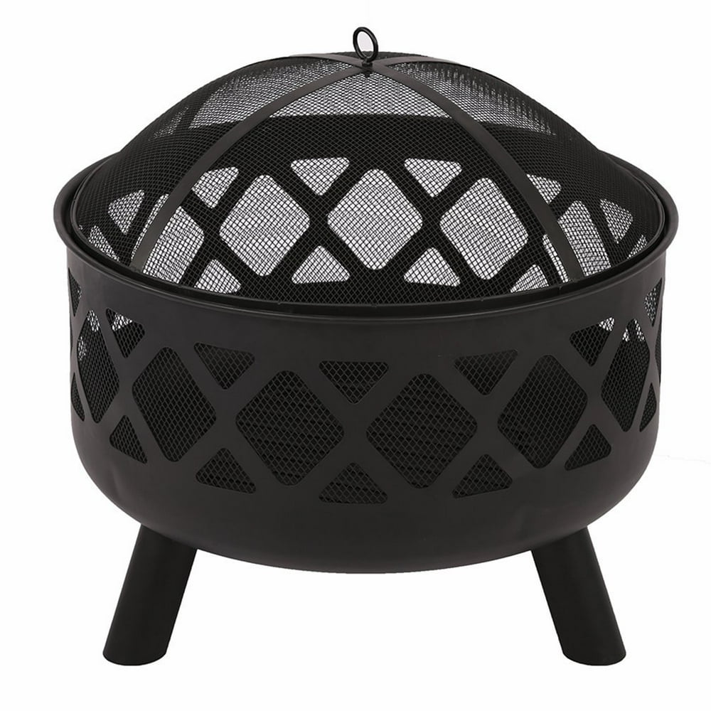 25" Fire Pit Portable Outdoor Firepit Wood Fireplace Heater Patio Deck