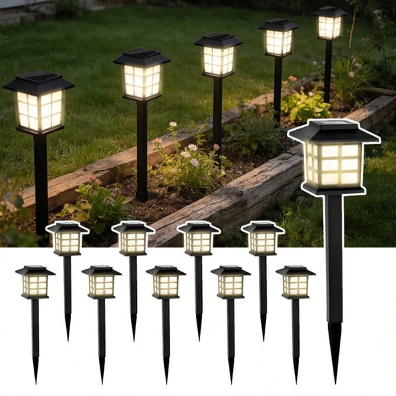 6 Pack Solar Pathway Lights, Waterproof LED Landscape Lights with Dusk to Dawn Auto On/Off for Garden, Lawn, Walkway & Yard