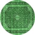 thumbnail image 1 of Ahgly Company Indoor Round Medallion Emerald Green Traditional Area Rugs, 4' Round, 1 of 4
