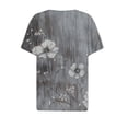 thumbnail image 5 of JTZGDY Western Shirts for Women Loose Fit Casual Vintage Floral Printed Summer 3/4 Smoked Cuff Sleeve Button V Neck Henley Tops Gray#02 XXXL, 5 of 8