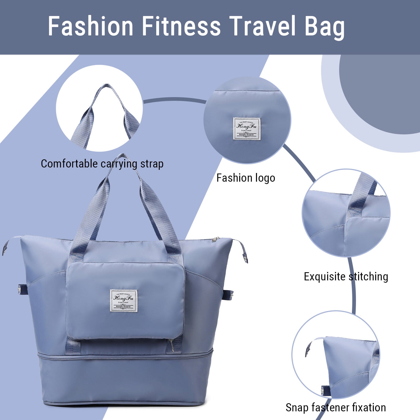 FAMTKT Expandable Gym Bags, Duffle Bags for Sports and Weekend Travel, Large Capacity Lightweight Overnight Bags for Men and Women, Travel Duffel Bags, Sports Tote Bag