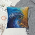 thumbnail image 2 of Acheng Gold and Blue Abstract Art Plush Pillowcase 1 Piece White, 2 of 5