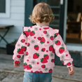 thumbnail image 4 of Yuyamidu Strawberry Sweatshirt for Toddler Girls 1-2T Pink Ruffle Shoulder Crewneck Sweatshirts Long Sleeve Outdoor Play Pullover Tops Lightweight Soft Workout Outfits, 4 of 8