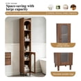thumbnail image 6 of Tall Narrow Bathroom Storage Cabinet, 68.9" Freestanding Slim Bathroom Linen Cabinet with Open Shelves & Door, Walnut, 6 of 9