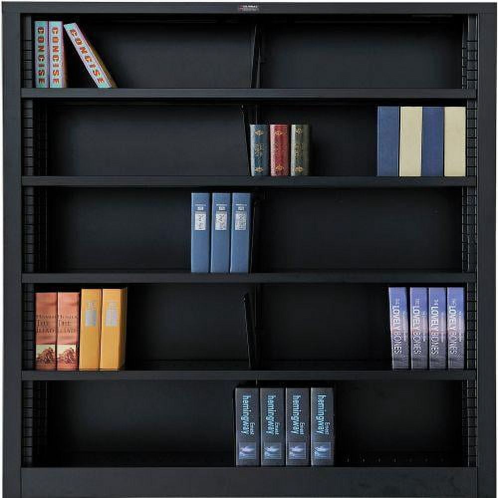 All Steel Bookcase 36" W x 12" D x 60" H Black 5 Openings