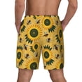 thumbnail image 2 of Lsque Mens Swim Trunks Bees and Sunflowers Pattern - Bathing Suit Compression Liner - Beach Swim Shorts Swimwear - (S-3XL) - Stretch Quick Dry -X-Large, 2 of 9