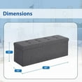 thumbnail image 2 of Storage Ottoman Bench Folding Chest Footrest Stool MDF Frame Lid Light Grey 43", 2 of 16