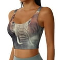 thumbnail image 2 of Fotbe Elephant in Smoke Pattern Womens' Sports Bra Longline Wirefree Padded with Medium Support Sports Moisture-Wicking Workou Vest,Tank Top-XX-Large, 2 of 7