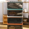 thumbnail image 6 of Foldable Storage Box, Clear Plastic Storage Container with Front Opening and Wheels, Large Capacity Collapsible Organizer for Home, Dormitory, Closet, Under Bed Storage of Clothing and Blankets, 6 of 8