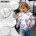 thumbnail image 7 of Xoenoiee Butterfly Bow Lavender Print Girl's Long Sleeve Crewneck Sweatshirts Toddler Graphic Shirts Top Drop Shoulder Sweater Top Ruffle Pullover Tops T Shirt, Size 4-5 Years, 7 of 7