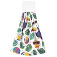 thumbnail image 7 of Yayeee Kitchen Hanging Hand Towels Set of 2 with Loop Bathroom Absorbent Tie Towel, Vibrant Toucans Pattern, 7 of 7