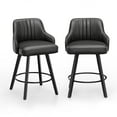 thumbnail image 5 of Zimtown Modern Swivel Barstools Set of 2, Padded PU Leather Bar Chairs 26" for Dining Room, Kitchen Island, Bar, Black, 5 of 8