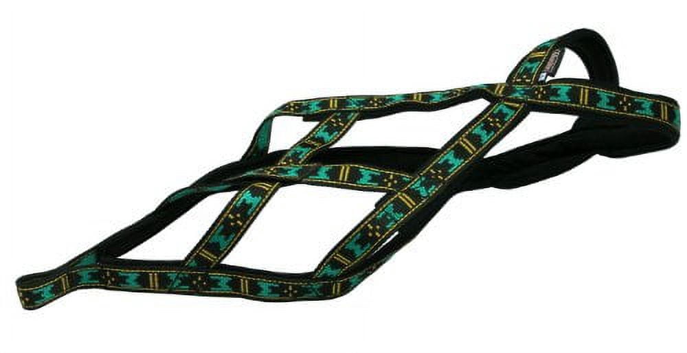 Weight Pulling Sledding Dog Harness X-back Style Medium, Black/Green , 19.5" Neck Circumference
