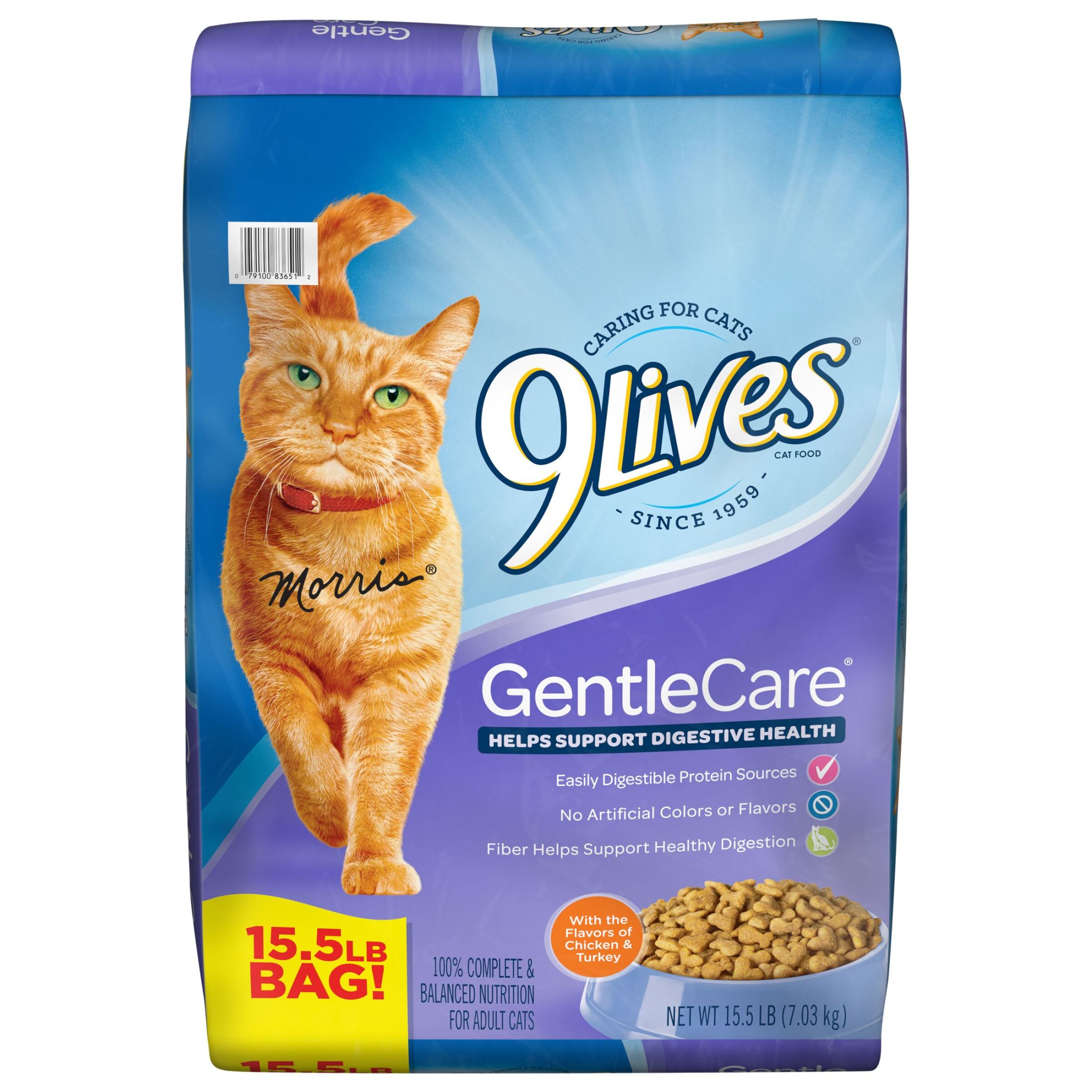 9Lives Gentle Care Dry Cat Food, 15.5 lb. Bag