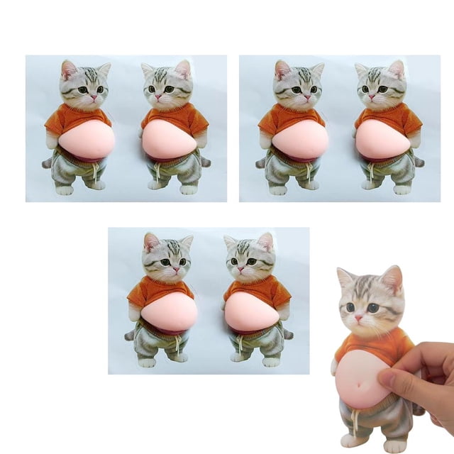 Butée de Porte en Silicone Chat Mignon Anti-Collision avec Tampons et Outils Sans Pelage