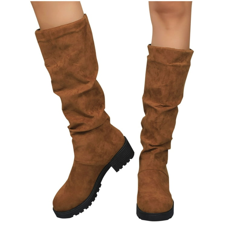 SKIYLEVZ Knee-High Boots for Women Leather Boots Timeless Boho