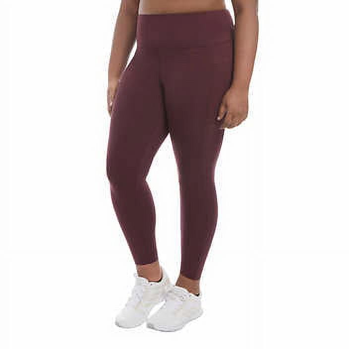 Danskin Ladies' High Rise Brushed Legging (XL, Black Cherry