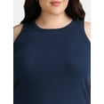 thumbnail image 5 of Terra & Sky Women's Plus Size High Neck Rib Tank Top, 2-Pack, 5 of 7