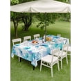 thumbnail image 4 of Outdoor Tablecloth with Umbrella Hole for Patio/Picnic/Party/Camping, Spring Flowers Waterproof Table Cloth Rectangle Table Cover Washable, Blue Botanical Watercolor Wildflowers (60"x 84"), 4 of 8
