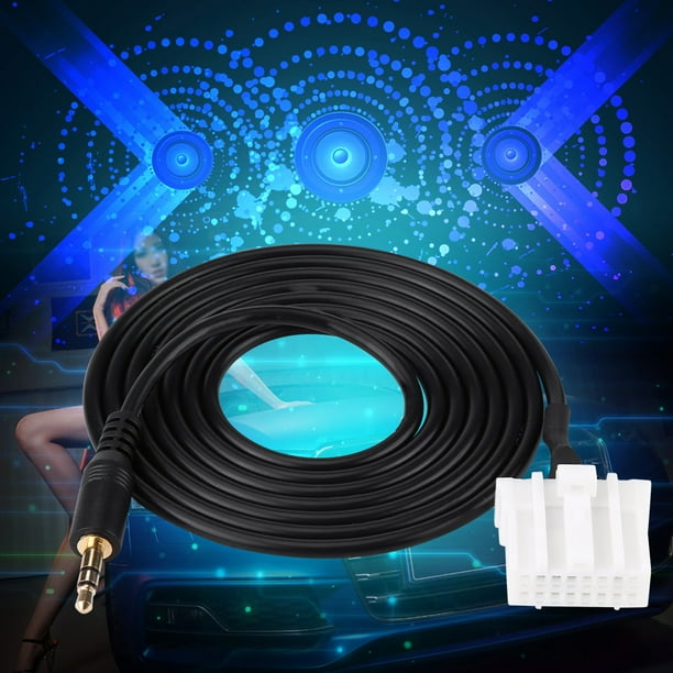 Adaptador De Cable Auxiliar De Audio, Cable Auxiliar De Audio De Plástico Y Metal Cable Auxiliar De Audio Para Automóvil Con Estándar Original Para Automóvil