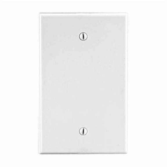Blank Box Mount Wall Plate, Number of Gangs: 1 Plastic, Satin Finish, White