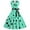 Green, variant on Ichuanyi Woman Dress Women Vintage Retro V-Neck Sleeveless Print Evening Party Prom Swing Dress