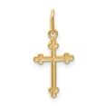thumbnail image 1 of 14k Yellow Gold Small Budded Cross Necklace Charm Pendant Religious, 1 of 6