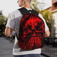 thumbnail image 6 of Honeii The Red Head Skull Print School Backpack,Casual Lightweight Travel Rucksack Daypack,Backpacks for College High, 6 of 6